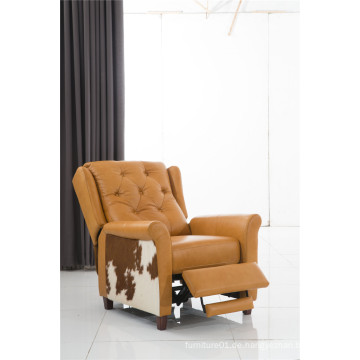 Echtes Leder Chaise Leder Sofa Elektrisch Verstellbares Sofa (781)